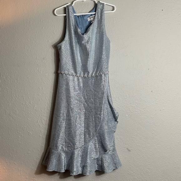 Speechless Other - Girls blue & silver holiday dress, sleeveless, Ruffled hem, size 10, Speechless